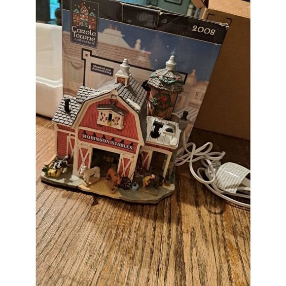 Lemax Robinson Stable Porcelain Light-Up Christmas Holiday Village Building 2008